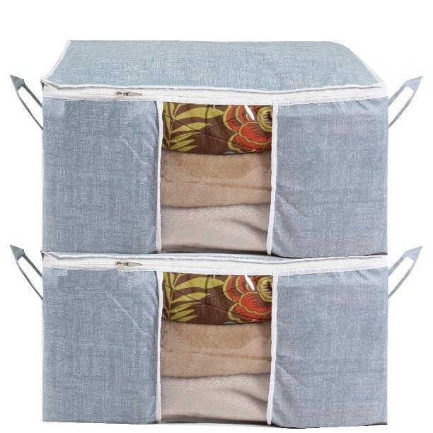 Storage Bag-UnderBed Blanket Storage Bag Covers With Handles(Set of 2)